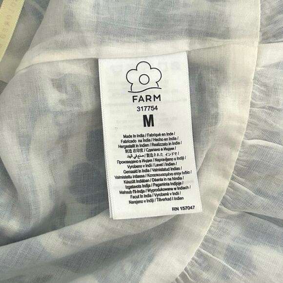 FARM RIO Women's Tile Dream Multicolor Short Puff Sleeve Peplum Blouse - Picture 6 of 6